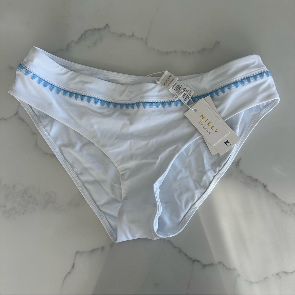 MILLY Cabana Crochet Stitch Bikini Bottom - Size Large